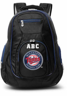 Minnesota Twins Black Personalized Monogram Premium Backpack