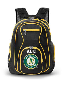 Oakland Athletics Black Personalized Monogram Premium Backpack
