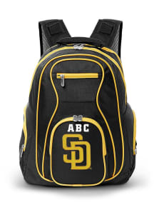 San Diego Padres Black Personalized Monogram Premium Backpack