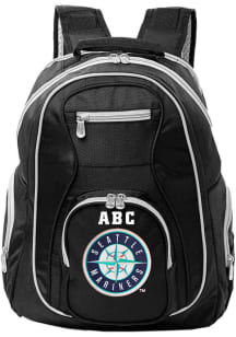 Seattle Mariners Black Personalized Monogram Premium Backpack