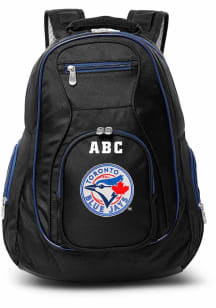 Toronto Blue Jays Black Personalized Monogram Premium Backpack