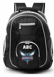 Charlotte Hornets Black Personalized Monogram Premium Backpack