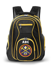 Denver Nuggets Black Personalized Monogram Premium Backpack
