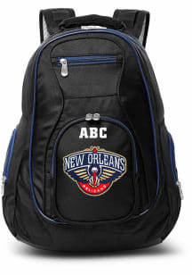 New Orleans Pelicans Black Personalized Monogram Premium Color Trim Backpack