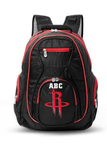 Houston Rockets Black Personalized Monogram Premium Backpack