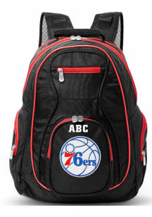 Philadelphia 76ers Black Personalized Monogram Premium Backpack