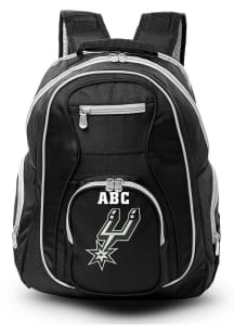 San Antonio Spurs Black Personalized Monogram Premium Color Trim Backpack