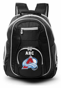 Colorado Avalanche Black Personalized Monogram Premium Backpack