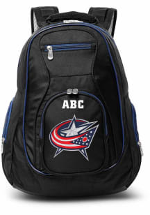 Columbus Blue Jackets Black Personalized Monogram Premium Color Trim Backpack