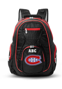 Montreal Canadiens Black Personalized Monogram Premium Backpack