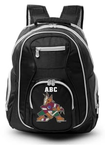 Arizona Coyotes Black Personalized Monogram Premium Backpack