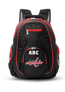 Washington Capitals Black Personalized Monogram Premium Backpack