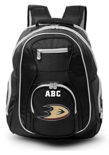 Anaheim Ducks Black Personalized Monogram Premium Color Trim Backpack