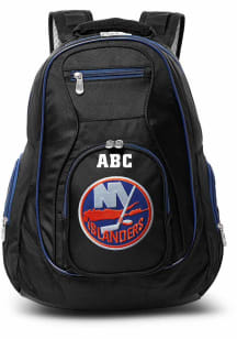 New York Islanders Black Personalized Monogram Premium Backpack