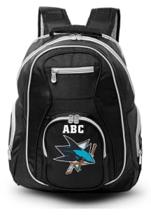 San Jose Sharks Black Personalized Monogram Premium Backpack