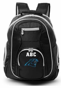 Carolina Panthers Black Personalized Monogram Premium Backpack