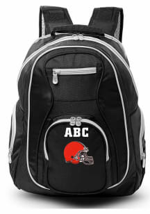 Cleveland Browns Black Personalized Monogram Premium Backpack