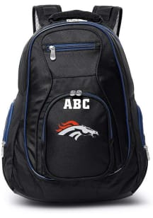 Denver Broncos Black Personalized Monogram Premium Backpack