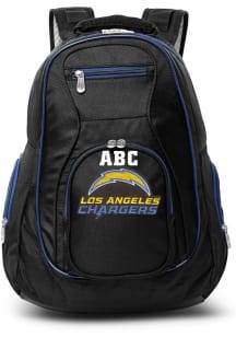Los Angeles Chargers Black Personalized Monogram Premium Backpack