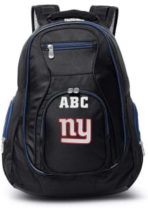 New York Giants Black Personalized Monogram Premium Backpack