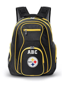 Pittsburgh Steelers Black Personalized Monogram Premium Backpack