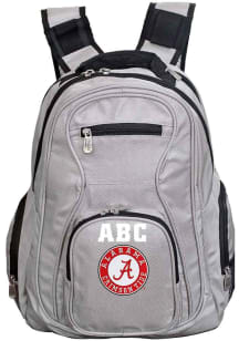Alabama Crimson Tide Grey Personalized Monogram Premium Backpack