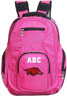 Arkansas Razorbacks Pink Personalized Monogram Premium Backpack