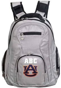 Auburn Tigers Grey Personalized Monogram Premium Backpack