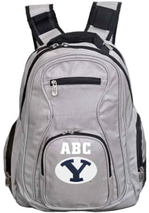 BYU Cougars Grey Personalized Monogram Premium Backpack