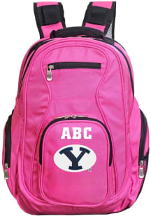 BYU Cougars Pink Personalized Monogram Premium Backpack