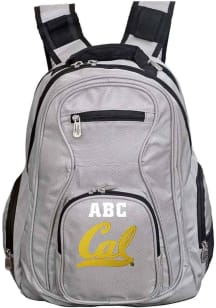 Cal Golden Bears Grey Personalized Monogram Premium Backpack