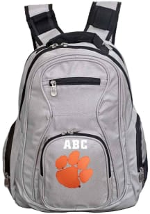 Clemson Tigers Grey Personalized Monogram Premium Backpack