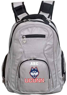 UConn Huskies Grey Personalized Monogram Premium Backpack