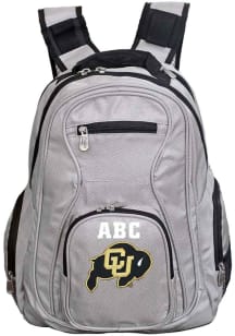 Colorado Buffaloes Grey Personalized Monogram Premium Backpack