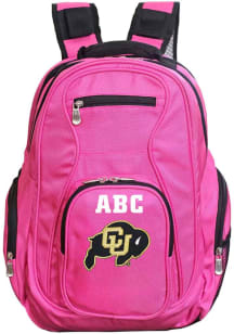 Colorado Buffaloes Pink Personalized Monogram Premium Backpack