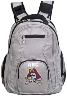 East Carolina Pirates Grey Personalized Monogram Premium Backpack