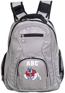 Fresno State Bulldogs Grey Personalized Monogram Premium Backpack