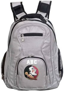 Florida State Seminoles Grey Personalized Monogram Premium Backpack