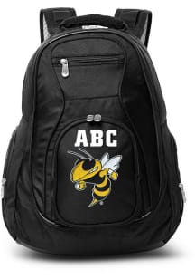GA Tech Yellow Jackets Black Personalized Monogram Premium Backpack