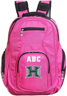 Hawaii Warriors Pink Personalized Monogram Premium Backpack
