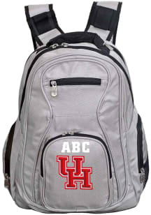 Houston Cougars Grey Personalized Monogram Premium Backpack