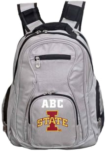 Iowa State Cyclones Grey Personalized Monogram Premium Backpack