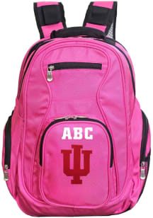Indiana Hoosiers Pink Personalized Monogram Premium Backpack
