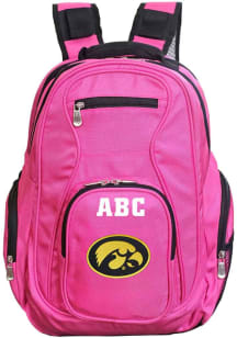 Iowa Hawkeyes Pink Personalized Monogram Premium Backpack