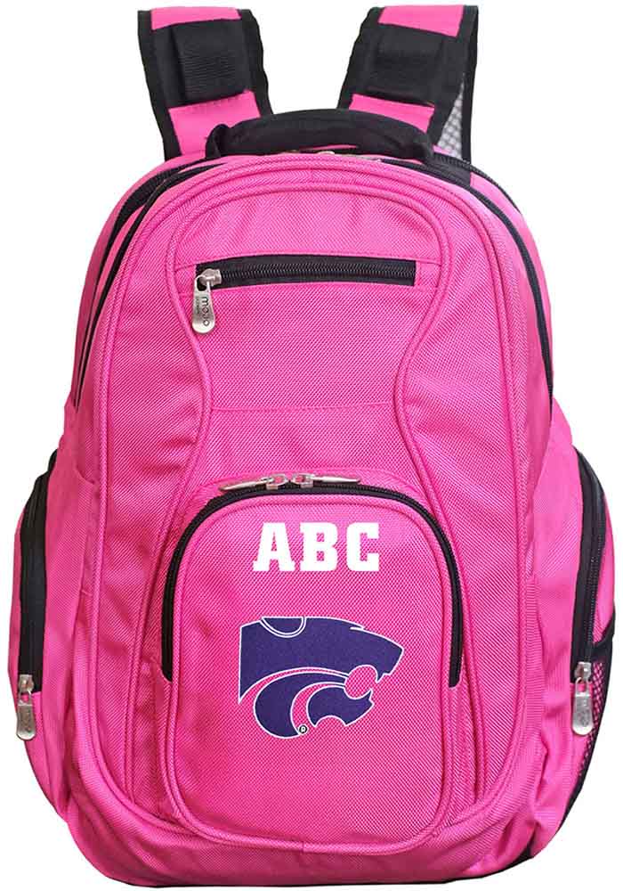 K-State Wildcats Pink Personalized Monogram Premium Backpack