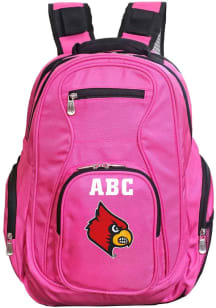 Louisville Cardinals Pink Personalized Monogram Premium Backpack