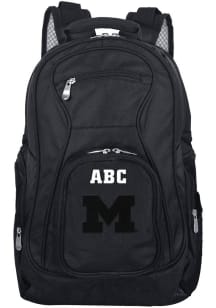 Michigan Wolverines Black Personalized Monogram Premium Backpack