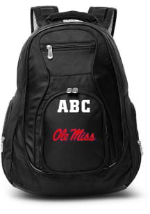 Ole Miss Rebels Black Personalized Monogram Premium Backpack