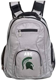Michigan State Spartans Grey Personalized Monogram Premium Backpack