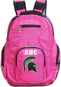 Michigan State Spartans Pink Personalized Monogram Premium Backpack